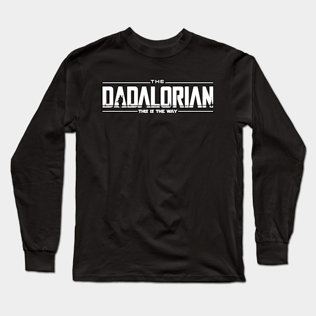 The Dadalorian White Funny Father's Day Long Sleeve T-Shirt by truffela